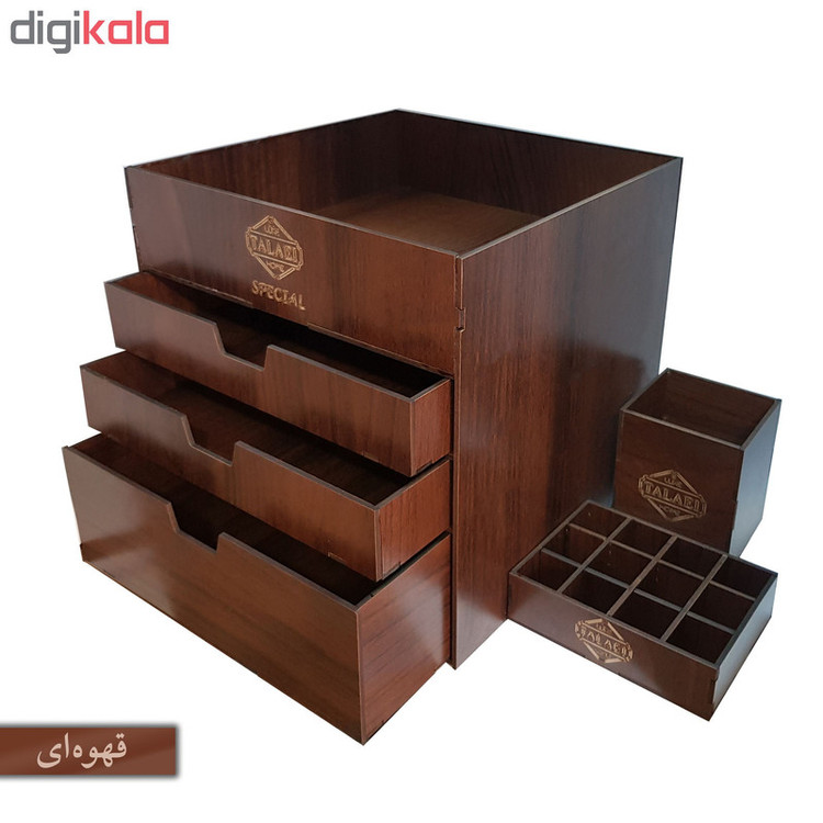 استند آرایشی لوکس طلائی مدل 0013 به همراه جای برس آرایشی و رژ لب