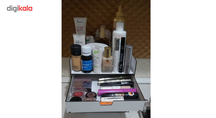 استند آرایشی لوکس طلائی مدل 0013 به همراه جای برس آرایشی و رژ لب
