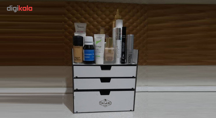 استند آرایشی لوکس طلائی مدل 0013 به همراه جای برس آرایشی و رژ لب